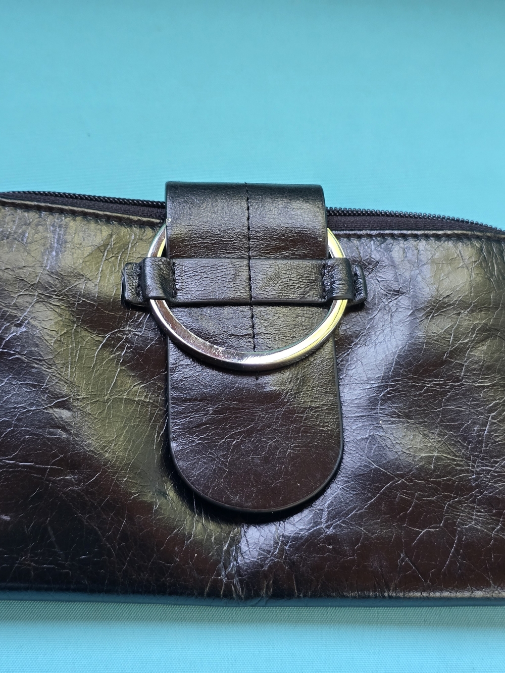 Ginger Michelle Italian Leather Wallet Wristlet - Black - Picture 3 of 6